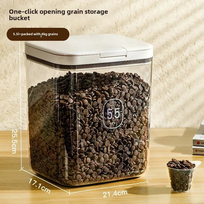 Food: Pet Food Storage Sealed Container Dog And Cat Feed Storage Box Trendy Anti-Leak Sealer For Home Use Pet Supplies