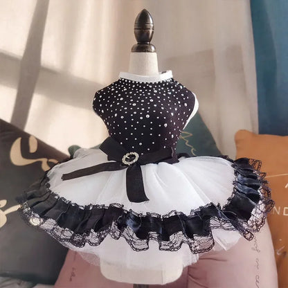 Summer Pet Clothes Dot Dog Dress For Dogs Skirt Summer Princess Dog Wedding Dresses York Clothes For Dogs Skirts Pet Cat Dress