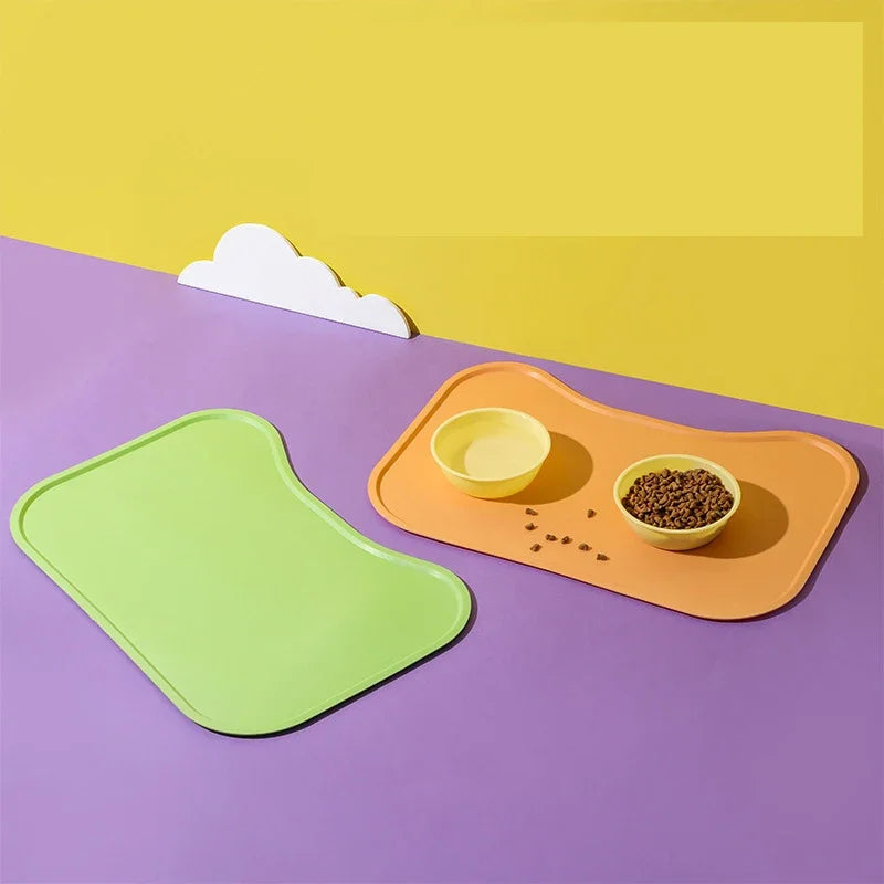 Feeding Watering Supplies Placemat 1PC Cat  Silicone Placemat Eating Spill-proof Waterproof Easy-to-clean