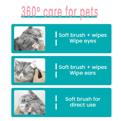 Dog Cat Cleaning Supplies Soft Pet Eye Rub Handheld Cats Tear Stains Brush Eye Care Pets Cleaning Grooming Tools Cat Accessories