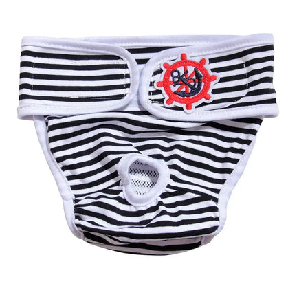 Striped Female Dog Diaper Washable Dog Physiological Pants for Small Medium Dogs Diaper Panties Chihuahua Pet Underwear S-Xxl