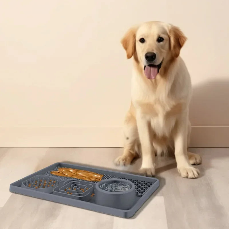 Pet Licking Mat Pet Eating Ware Dog Slow Food Mat Placemat  Dog Feeder Supplies Suction Cup Dog Bathing Distraction