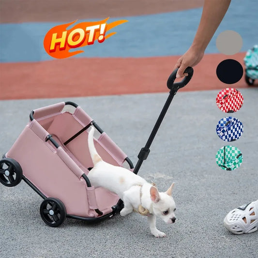 Bag: Foldable Small Pet Stroller, 4 Wheels, Dog,Cat,Teddy,Cart,Rolling Cat Carrier, Pet Carriage for Travelling, Shopping, Walking