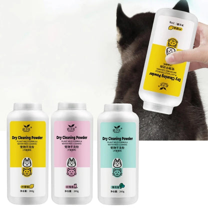 Dry Powder Shampoo for Dogs and Cats Cleaning and Deodorizing Gentle Shampoo for Pet Household No Water Needed