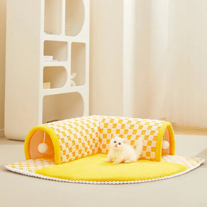 Toy: Tunnel Cat Nest Winter Warm Can Be Disassembled and Washed Cat Bed Cat Escape House Enclosed Cat House Autumn and Winter Cat Mat