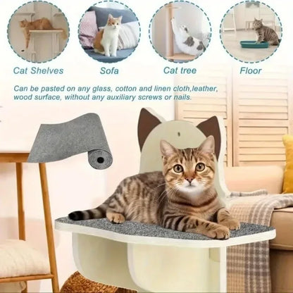 Self-Adhesive Cat Scratch Mat Durable Sisal Furniture Protector DIY Customizable Cat Scratching Pad for Couch Sofa Protection