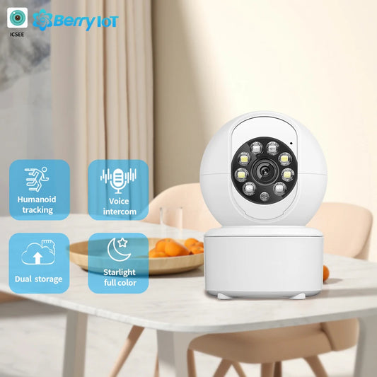 1080P Smart WIFI Security Protection Pet Baby Monitor Camera Full Color Night Vision Automatic Tracking Two-Way Audio ICSEE