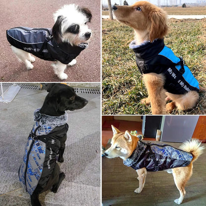 Clothes: Large Dog Clothes With Harness Reflective Waterproof Dogs Jacket Padded Soft Big Dog Coat Apparel Windproof Labrador Costumes