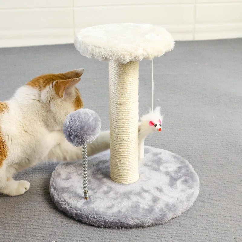 Toy: Cat Tree Tower, Cat Scratching Post with Interactive Ball Toys and Plush Mouse for Kitty Cat Play Tower Activity Centre for Play