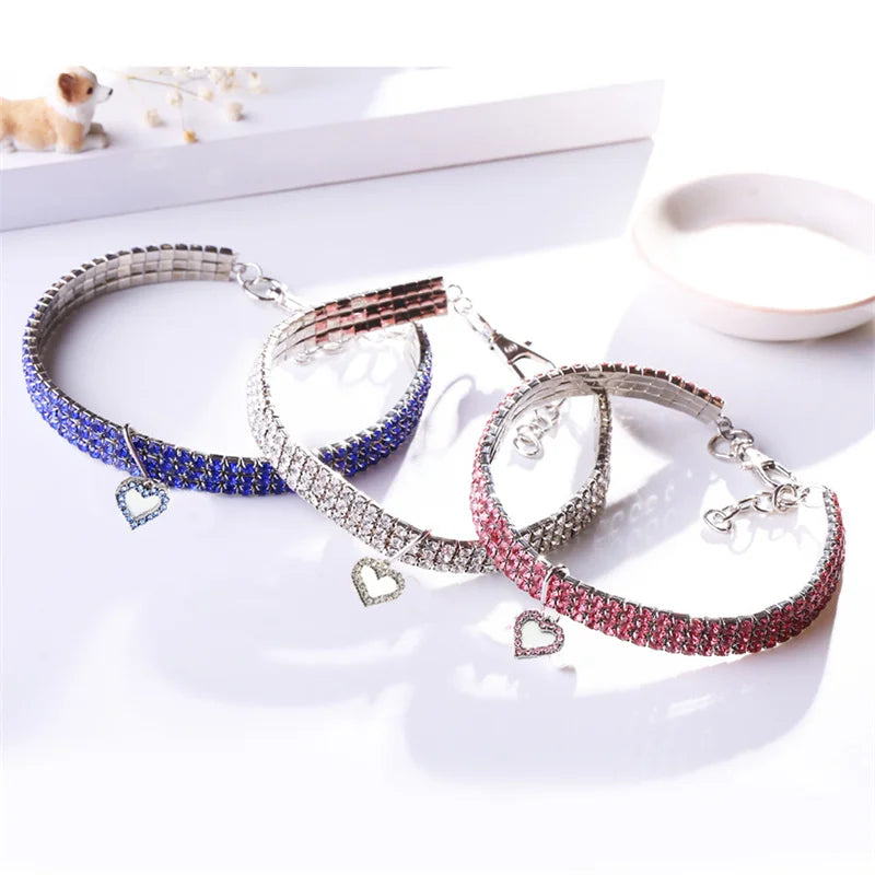 Dog Collars Bling Rhinestone Pet Crystal Diamond Collar For Dogs Cats Leashes Necklace Dog Accessories Pet Supplies