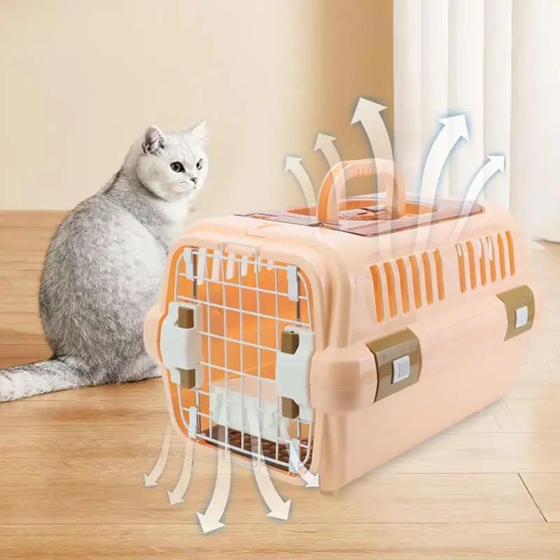 Pet Flight Box, Cat And Dog Shipping Box, Portable Portable Car Cage, Large Plastic Dog Cage With Skylight