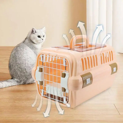 Pet Flight Box, Cat And Dog Shipping Box, Portable Portable Car Cage, Large Plastic Dog Cage With Skylight