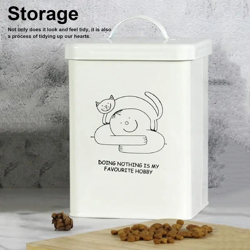 Dog Food Storage Container 5L Waterproof Snack Storage Bin With Lid And Spoon Food Grade Kitchen Storage Accessories With Handle