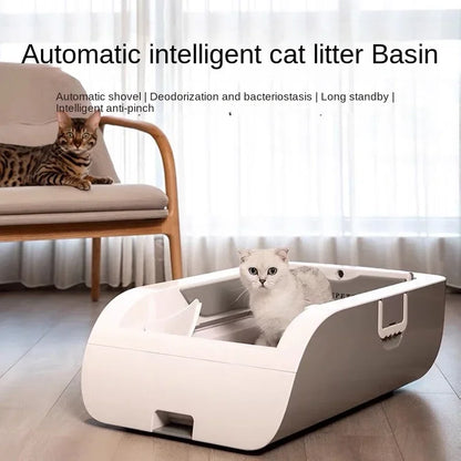 Automatic Intelligent Cat Litter Box, Deodorization, Semi Enclosed, Large Electric Poop Shovel, Toilet, Sterilization