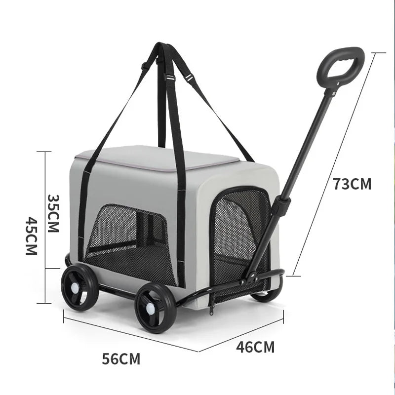 Small Pet Stroller Dogs, Cats, Teddy, Baby Strollers Lightweight and Foldable Pet Dog Cart for Outdoor Travel and Activities