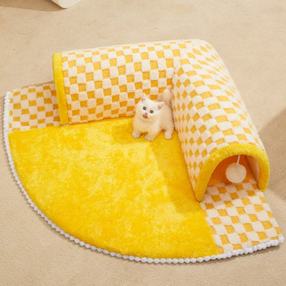 Toy: Tunnel Cat Nest Winter Warm Can Be Disassembled and Washed Cat Bed Cat Escape House Enclosed Cat House Autumn and Winter Cat Mat