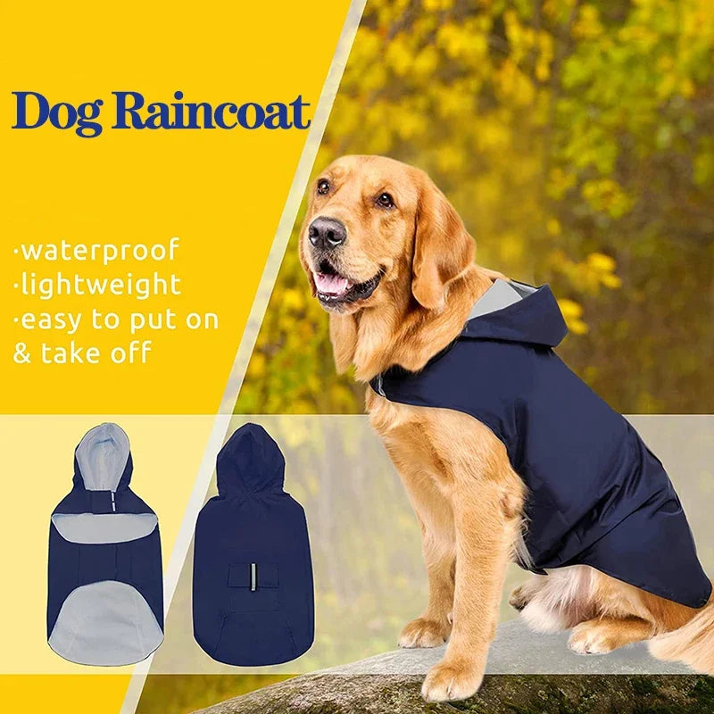 Clothes: Dog Raincoat Small Large Dogs Waterproof Pet Clothes Reflective Dogs Rain Coats Hooded Jacket Raincoat Chihuahua Pet Supplies