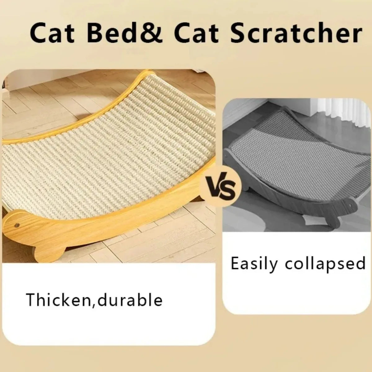 Bed: Wooden Cat Scratching Pads Multifuction Cats Sleeping Bed Detachable Wear-resistant Cat Scratch Board Kitten Grinding Cats Toys