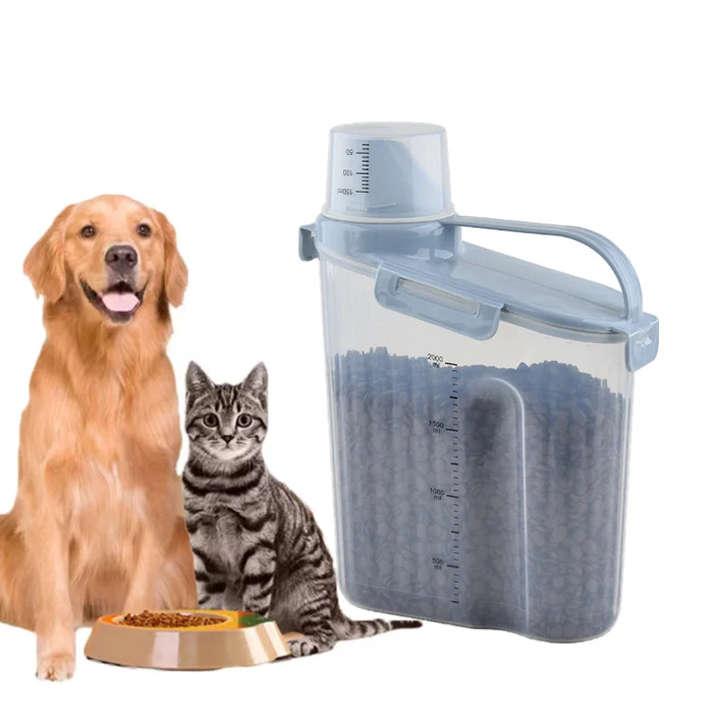 Storage Container for Dog Food, Portable Dry Food Holder, Airtight Storage Container for Pet Food with Measuring Cup, Storage Ja