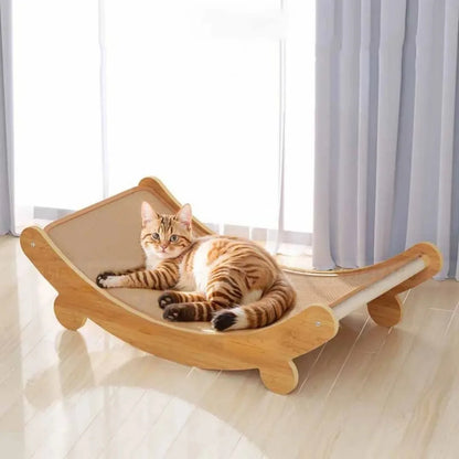 Bed: Wooden Cat Scratching Pads Multifuction Cats Sleeping Bed Detachable Wear-resistant Cat Scratch Board Kitten Grinding Cats Toys