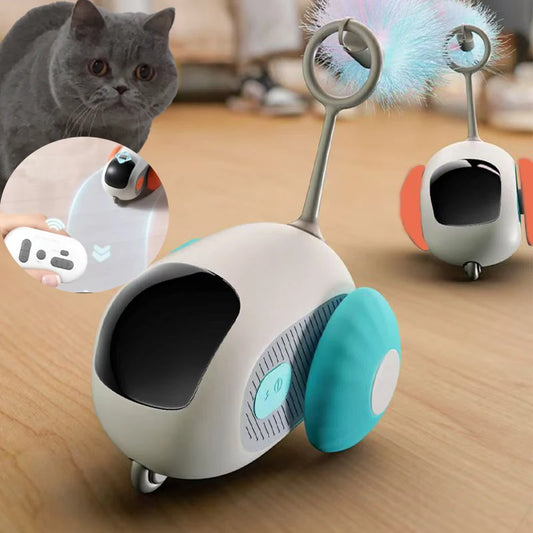 Toy: Smart Cat Toy Pet Interactive Remote Control Electric Car Toys Upgraded Version Rechargeable Puppy Training Game Cat Supplies