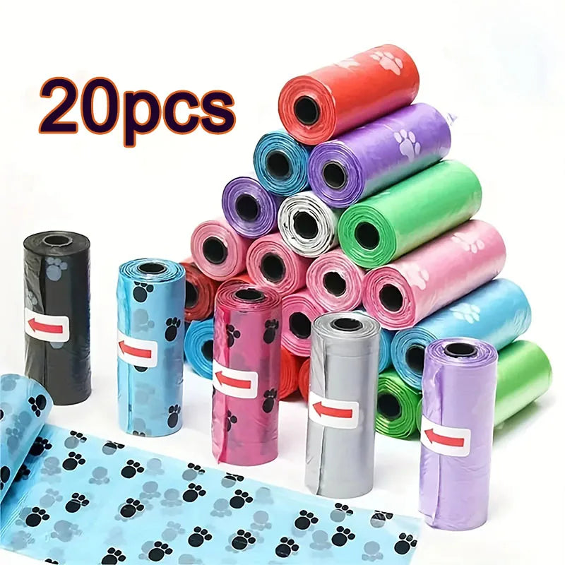 20 Rolls Dog Poop Bag Outdoor Cleaning Poop Bag Outdoor Clean Pets Supplies for Dog 15Bags/Roll Refill Garbage Bag Pet Supplies