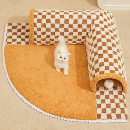 Toy: Tunnel Cat Nest Winter Warm Can Be Disassembled and Washed Cat Bed Cat Escape House Enclosed Cat House Autumn and Winter Cat Mat