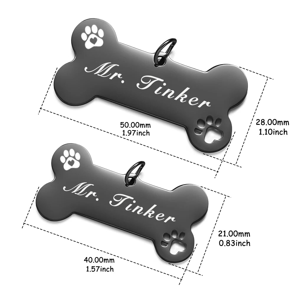 Personalized Pet Dog Tag Shiny Steel Free Engraving Kitten Puppy Anti-lost Collars Nameplate for Dog Address Tag Pet Accessoires