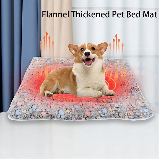 Pet Mats Flannel Thickened Dog Bed Mat Soft Pet Sleeping Mat for Dogs Cats Winter Warm Pet Blanket ﻿