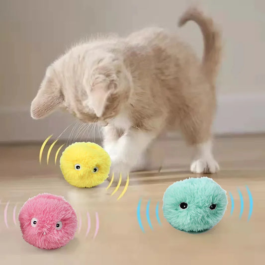 Toy: Smart Cat Toys Interactive Ball Plush Electric Catnip Training Toy Kitten Touch Sounding Pet Product Squeak Toy Ball Cat Supplie