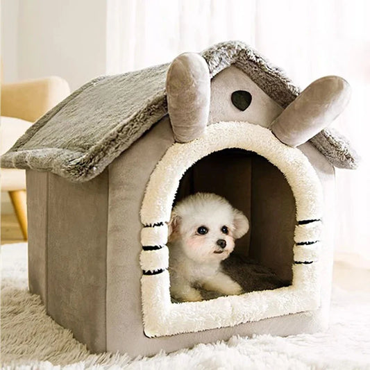 Indoor Warm Dog House Soft Pet Bed Tent House Dog Kennel Cat Bed with Removable Cushion Suitable for Small Medium Large Pets Ind