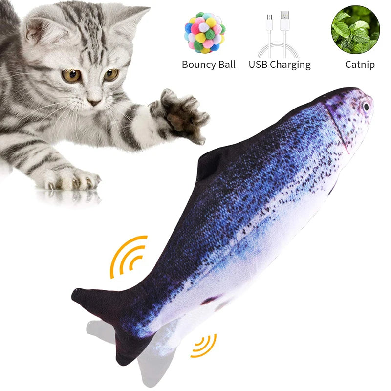 Pet Electric Cat Toy Fish Pet Cat Toy Simulation Fish Swing Dance Fish Toy Interesting Cat Toy Supplies USB Charging