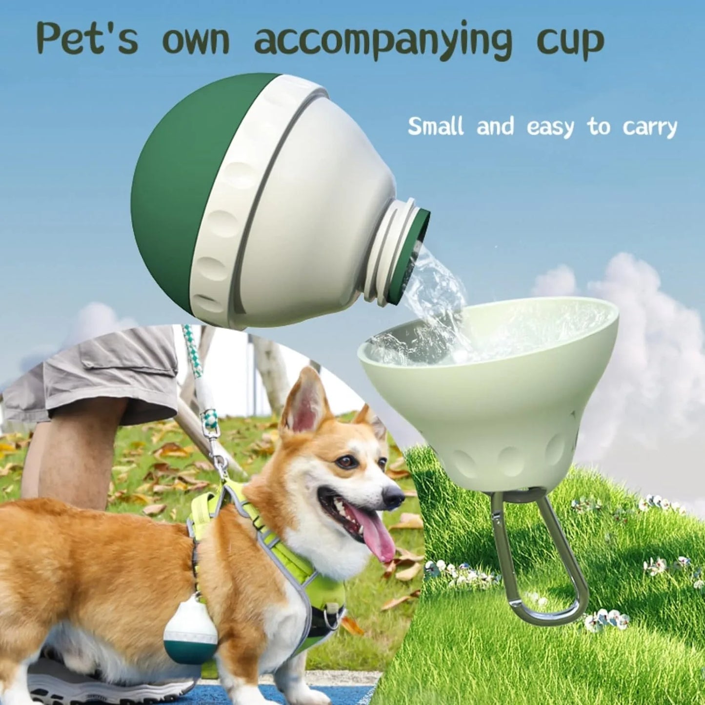 200ml Dog Travel Water Bottle Detachable Bowl Leak Proof Portable Food Feeder Small Dog Cat Supplies For Walking Hiking Travel