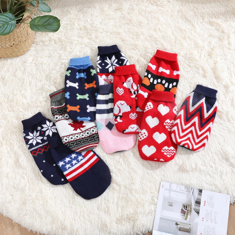 Clothes: Cute Pet Dog Sweater for Small Dogs Winter Warm Puppy Cat Clothes Dachshund Pullover Mascotas Costume Clothing roupa cachorro