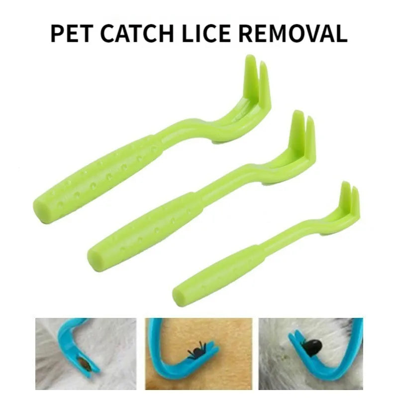 3Sets Flea Remover Hook Tick Remover Tweezer Tick Pull Pet Cat Dog Tick Clamp Accessaries Pet Mite Flea Extractor Dog Accessarie