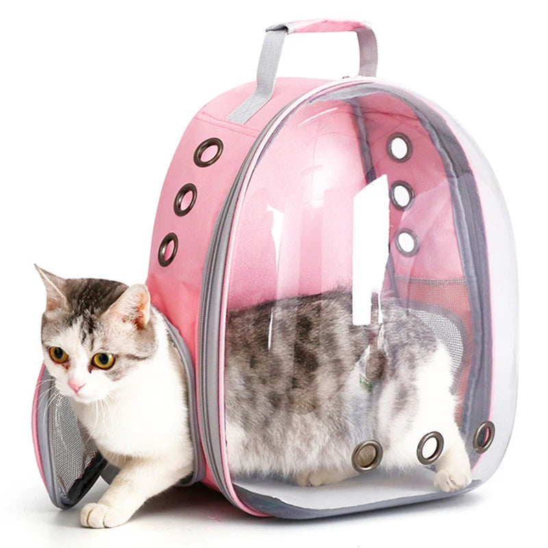 Cat Pet Carrier Backpack Transparent Capsule Bubble Pet Backpack Small Animal Puppy Kitty Bird Breathable Pet Carrier for Travel