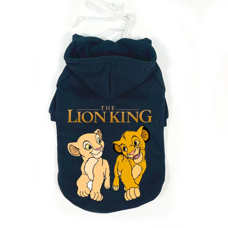 Disney Pet Dog Drawstring Hoodie Puppy Lion King Anime Print Clothes Cat And Dog Same Sweater Chihuahua Small And Medium Dogs