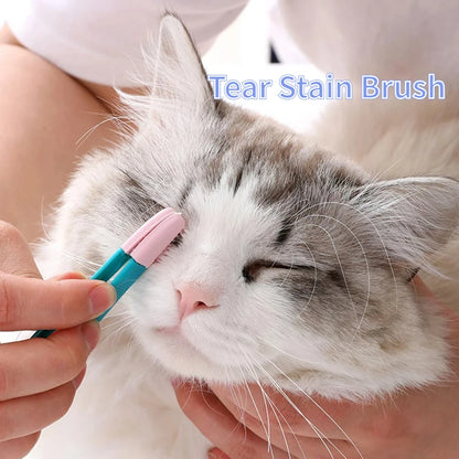 Dog Cat Cleaning Supplies Soft Pet Eye Rub Handheld Cats Tear Stains Brush Eye Care Pets Cleaning Grooming Tools Cat Accessories