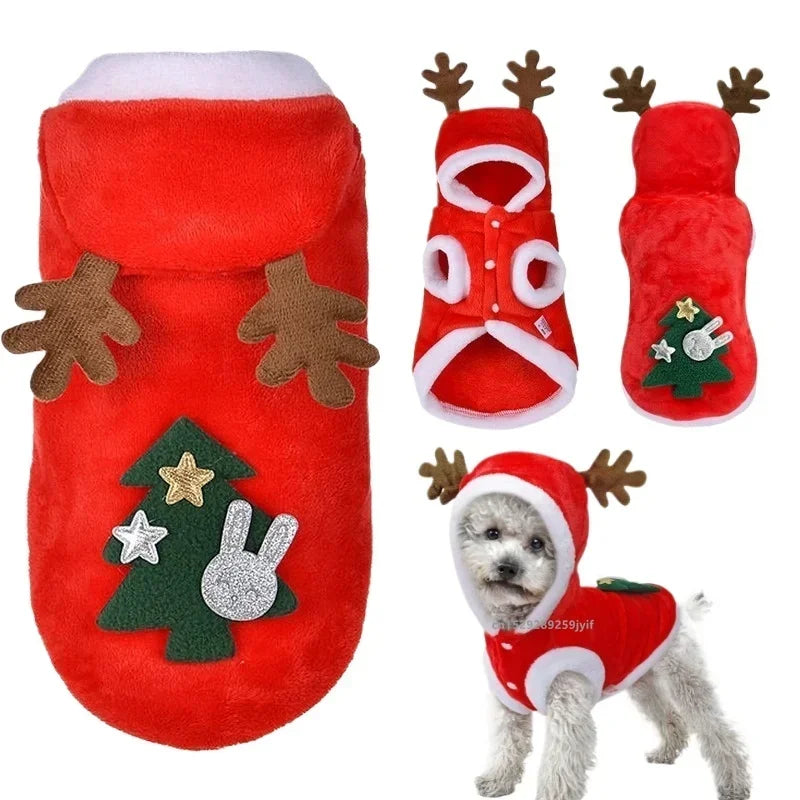 Clothes: Christmas Winter Pet Coat Apparel Outfit Clothes Dog Cat Hoodie Costume for Small Dogs Puppy Chihuahua Yorkshire