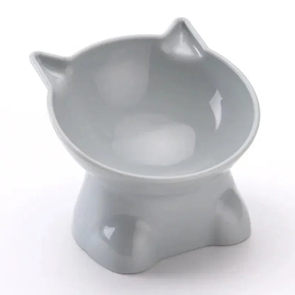 Tilted Dog Cat Food Bowl Pet Neck Protector Pet Feeding Dessert Snack Dish Plate