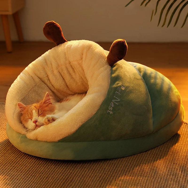 Winter Warm Pet Cat Bed Soft Cozy Cat Cave Bed Warm Cat House Nest Puppy Bed for Small Dogs Cats Cat Sleep Bag Pet Supplies