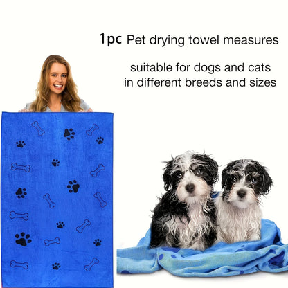 1pc Quick-Drying Microfiber Dog Towel Absorbent Pet Bath Product Fiber Quick-drying Bath Towel Car Wiping Cloth Pet Supplies