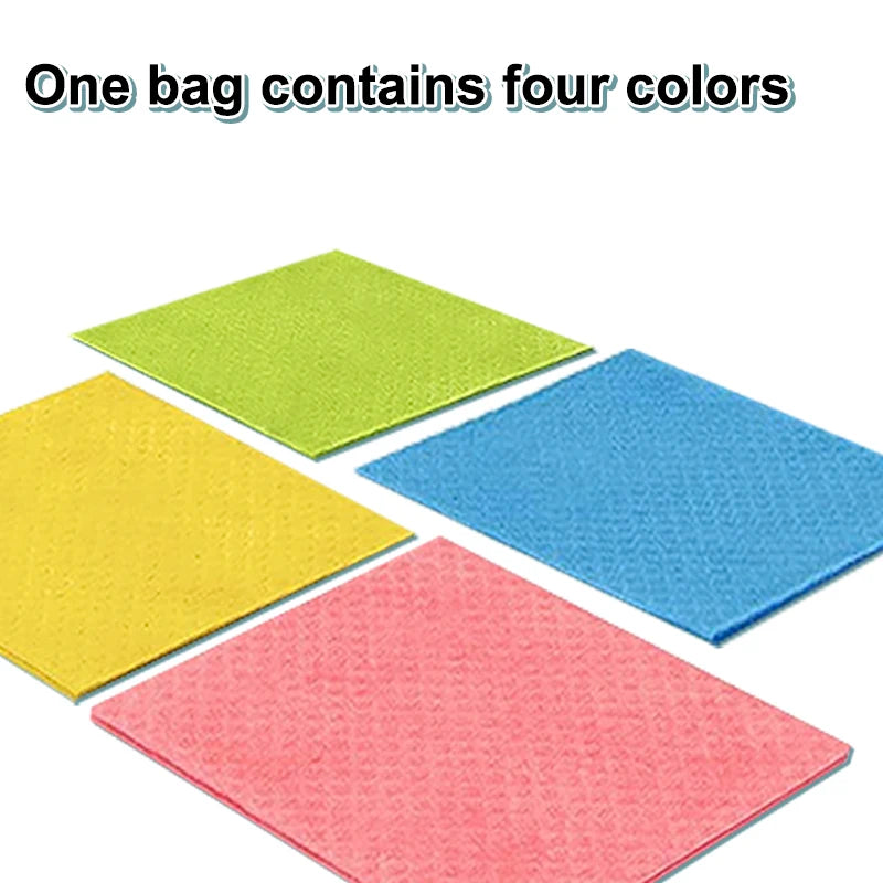 Swedish Dishcloths for Kitchen Solid Colour Series 4/8/12 pack Cloths Reusable Washable Wood Pulp Fiber Kitchen Cloths Replace P