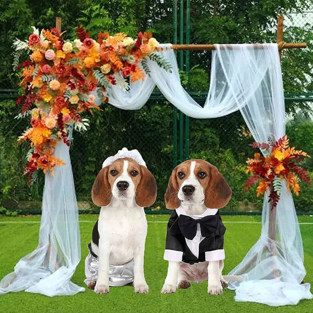 Dog Tuxedo Dog Suit Puppy Pet Tuxedo Wedding Party Costume Dog Prince Bow Tie Shirt Formal Dog Weeding Attire Dogs Cats Clothes