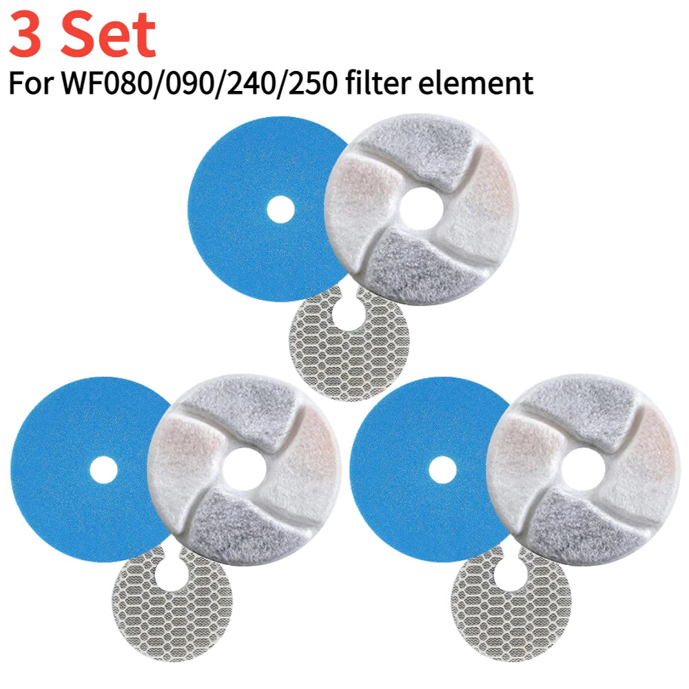 1/3set Cat Water Fountain Filters Replacement Activated Carbon Filter Element Cat Water Drinking Fountain Filter Pet Accessories