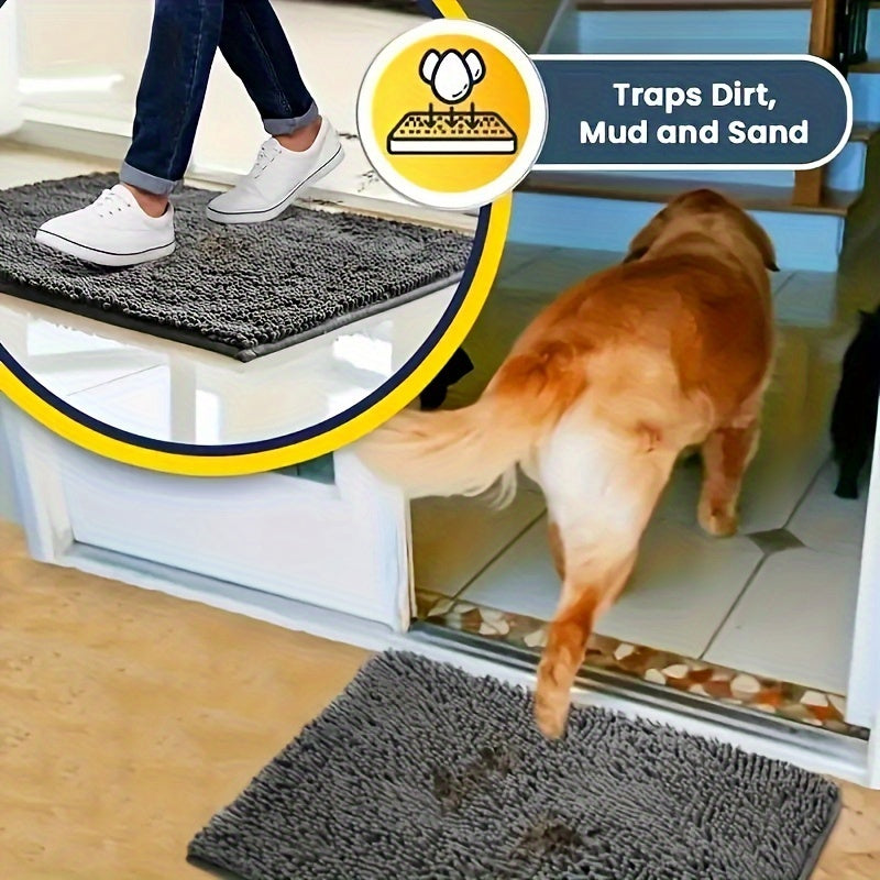 Ultra Absorbent Dog Door Mat for Muddy Paws - Quick Dry Microfiber, Non-Slip, Washable, and Easy to Clean - Perfect for Indoor Entry, Inside Floor, and Pet Owners