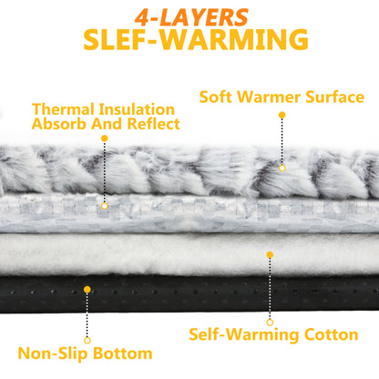 Super Soft Self-Warming Cat and Dog Bed, Anti-Slip Heating Pad with Warm Blanket for Indoor and Outdoor Use