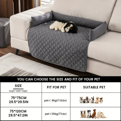 Premium Silky Velvet Pet Sofa Bed, Slip Resistant, Waterproof, Washable Couch Protector With Removable Bolster Cushions, Furniture Cover For Pets, Dogs, Cats Christmas Gift