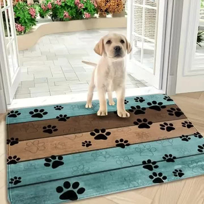 1pc Ultra-Absorbent Dog Paw Prints Doormat - Stylish Entrance Rug for Muddy Paws, Quick Drying, Non-slip Sleeping Blanket, Perfect for Busy Pet Homes