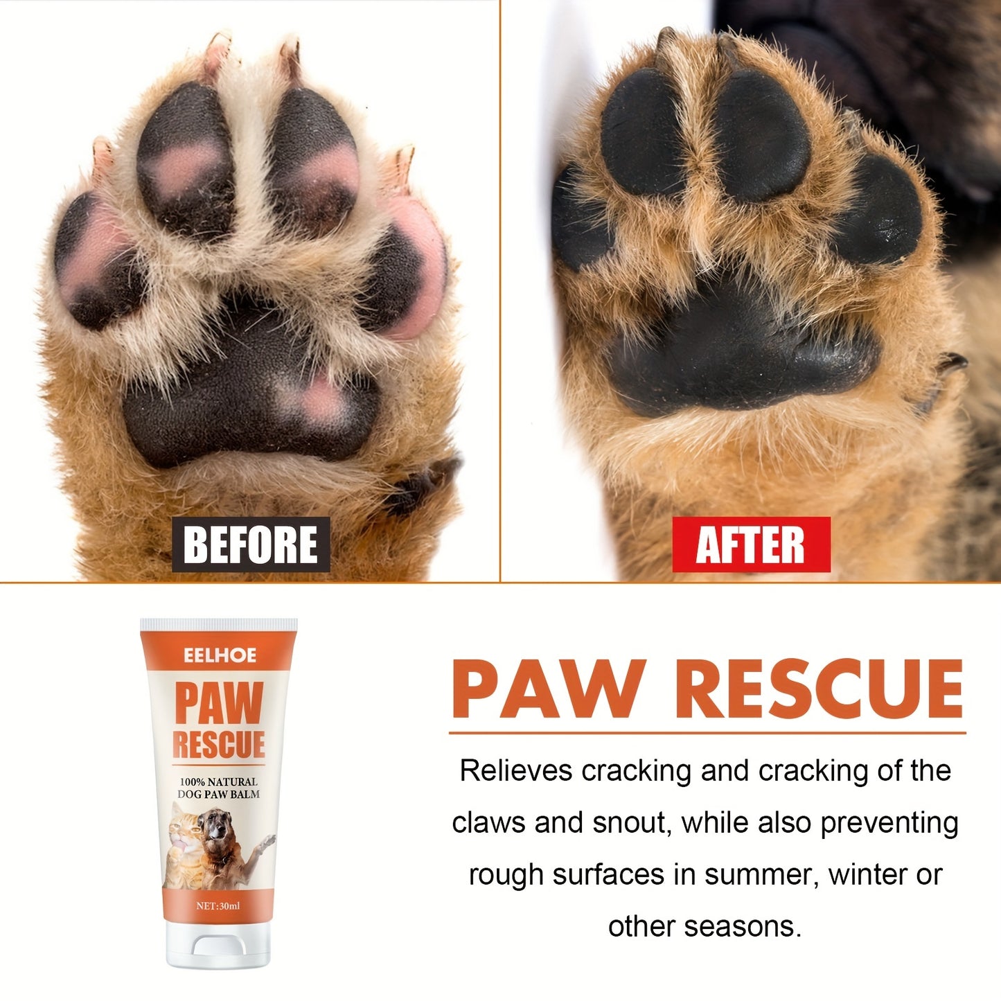 Protective Pet Claw Balm For Clean And Healthy Paws - Moisturizes And Soothes Nail And Meat Pads - Foot Care Balm For Dogs And Cats